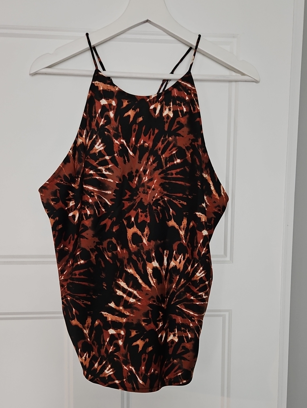 Banana Republic Black and Brown Tie-Dye Halter Cami